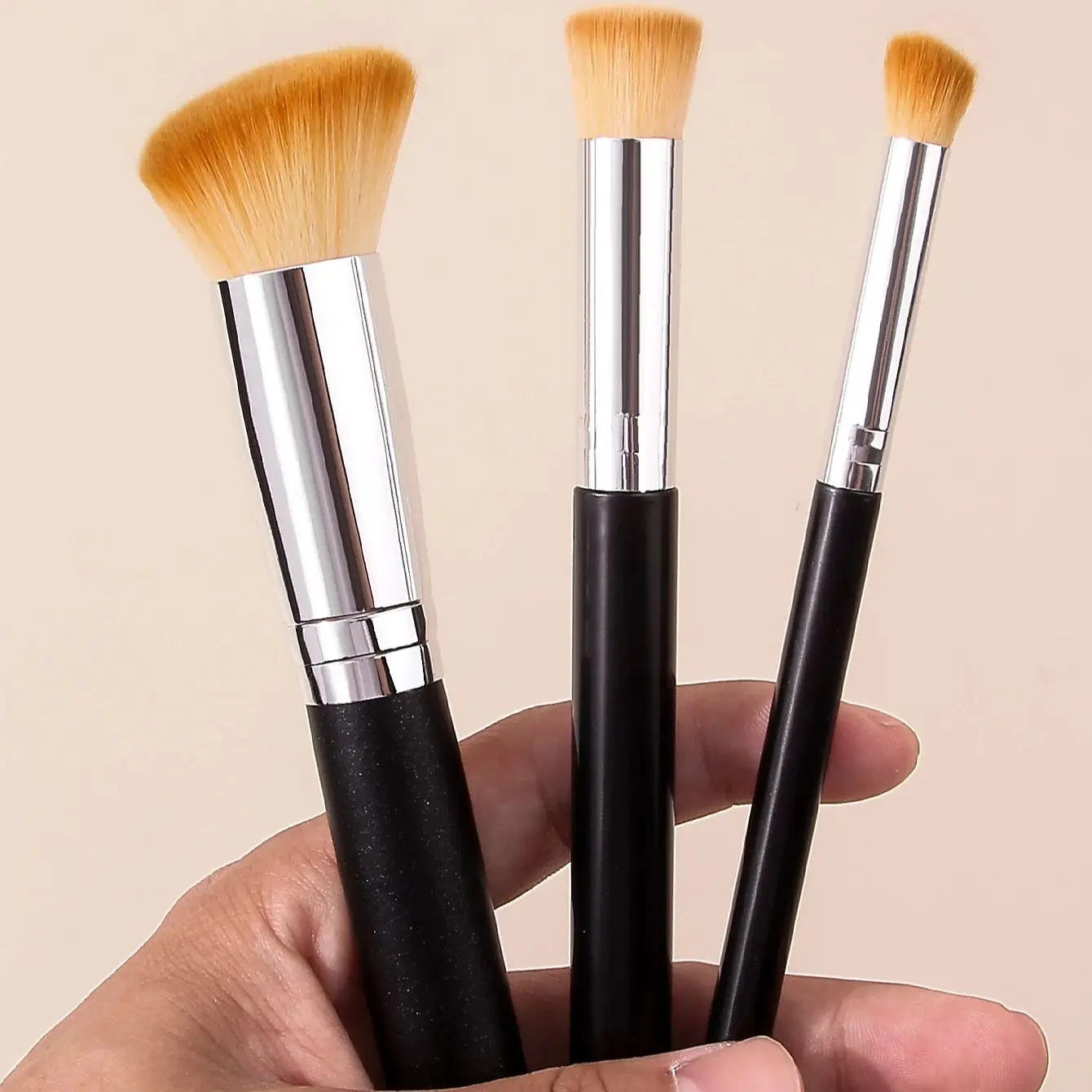 3 stks multifunctionele make-up borstel hoogtepunt borstel zachte haren draagbare blush borstel smudge borstel beginner make-up tool borstel