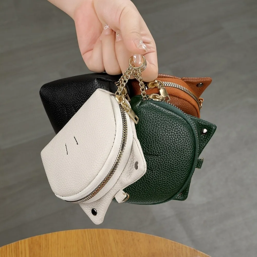 Korean Style Frog Design Coin Purse Compact Lightweight Mini Storage Pouch Keychain PU Leather Animal Shaped Coin Purse