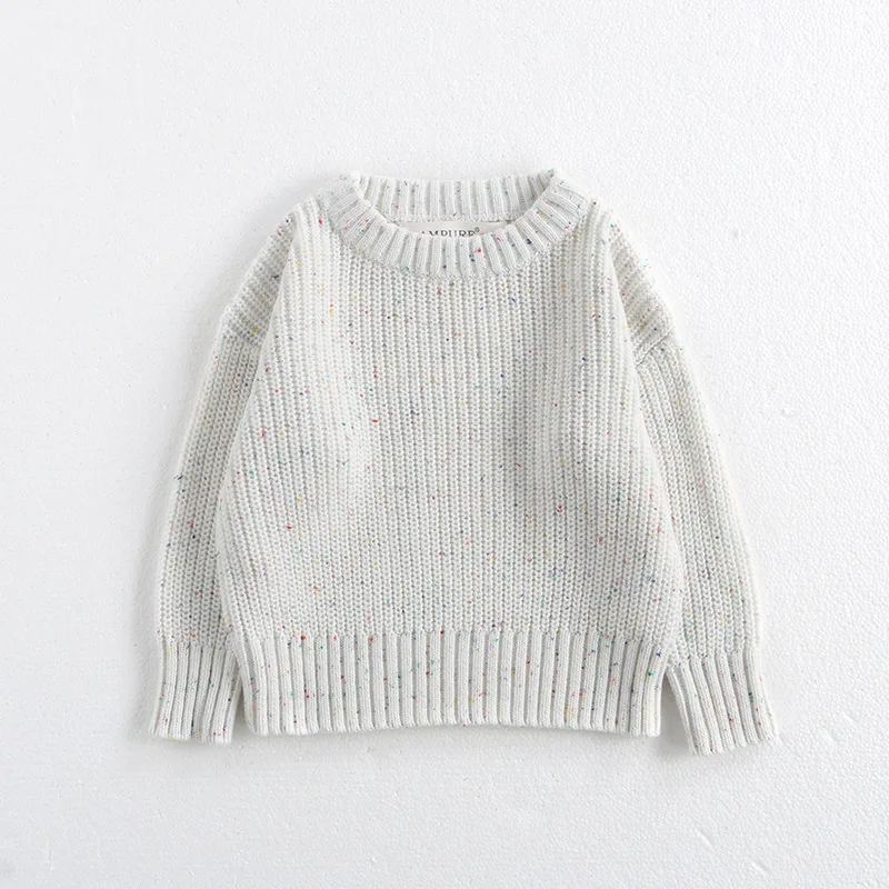 Autumn Baby Sweaters O Neck Boys Knit Pullover 2 Colors Girls Knitwear Brief Boys Clothes