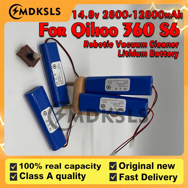

14,8 В, 2800 мАч-12800 мАч, новый 100% оригинальный аккумулятор, используемый для робота-пылесоса Qihoo 360 S6 из компонентов