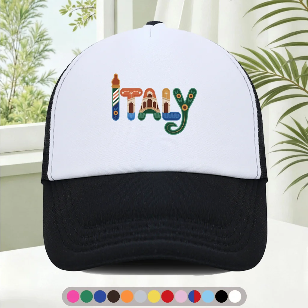 Fashionable and Versatile Sponge Mesh Cap  Features Cool Printed Patterns, Unisex  American Trucker Hat  HighQuality Hat  S