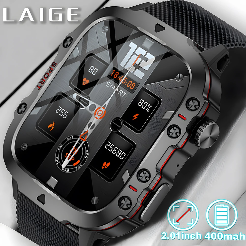 New Men Military Smartwatch Bluetooth Calling GPS Sports Tracking Outdoor Altitude Pressure IP68 Waterproof Sports Watch for Men