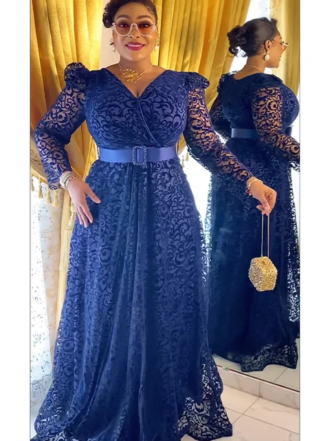 Elegant African Dresses for Women 2024 New Spring Summer Fashion Africa  Clothing Muslim Print Evening Party Long Dress - AliExpress
