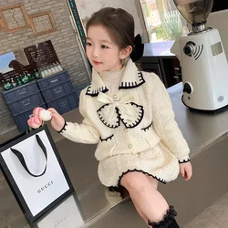 2023 Autumn Winter Children Clothing Sets for Girls Sweater Skirt Kids Casual Clothes Outfits Outdoor Baby Tracksuits 2-8 Y