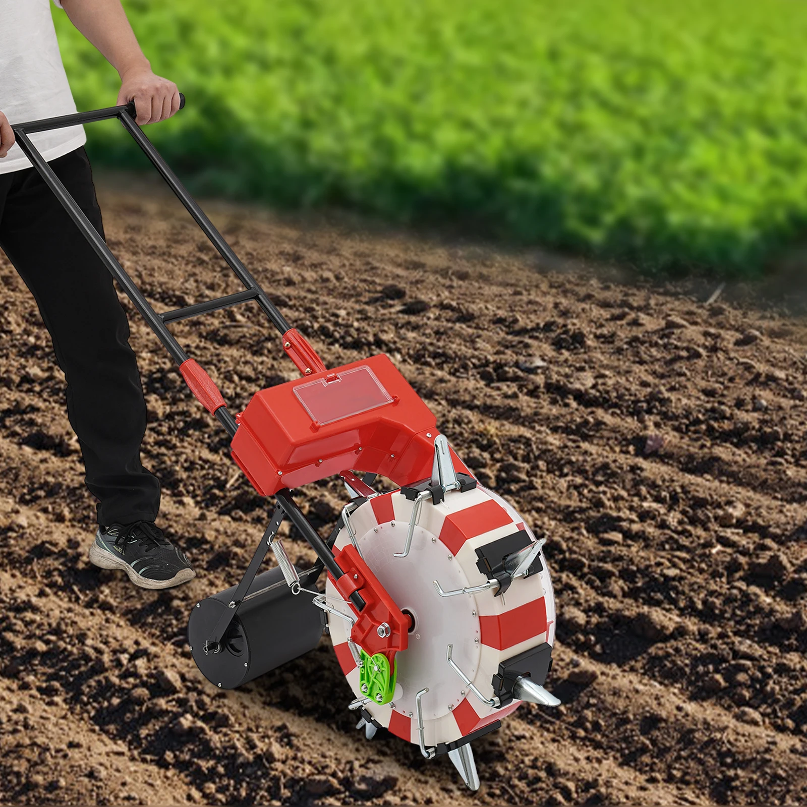 Manual Garden Seeder Plant Tool Garden Farmland Seeding Pressure Forward Hands Machine