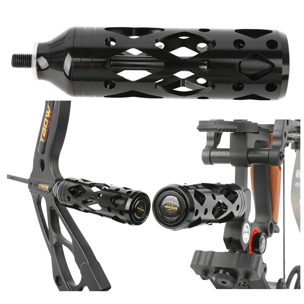 

Aluminum Alloy 5.5 Inch Bow Stabilizer Hollow Out Riser Balance Bar Shock Absorber for Compound Bow Shooting Hunting Target Acc