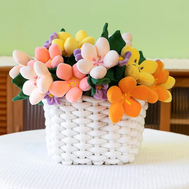 30cm Creative Rose Hand-Held Flower Plush Toys Cute Valentine's Day Gift Soft Stuffed Accompany Doll DIY Room Car Decoration