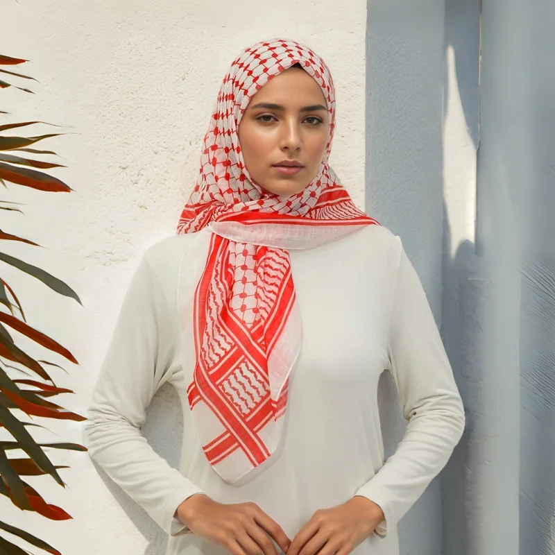 Women/men Same Paragraph Desert Hijab Scarf Muslim Headscarf Square Islam Arab Keffiyeh Head Neck Scarves Headwrap