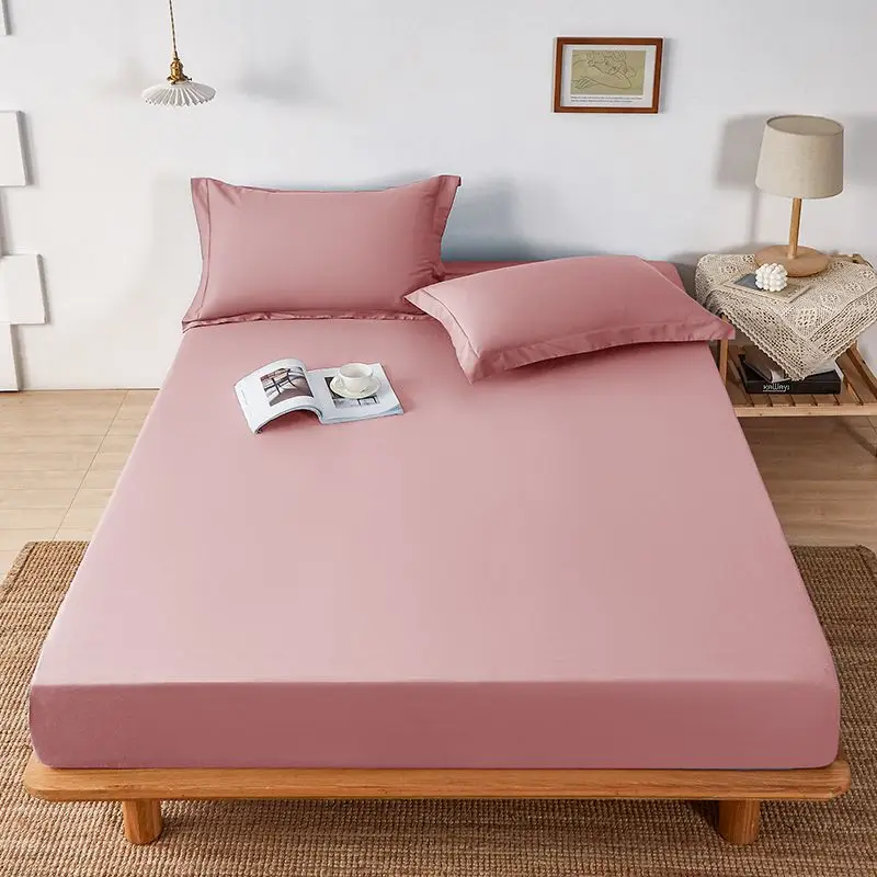 Spring Summer soft Fitted Sheet,Double bed sheets 90/120/150/180/200cm mattress dust cover, non slip elastic rope bed sheets