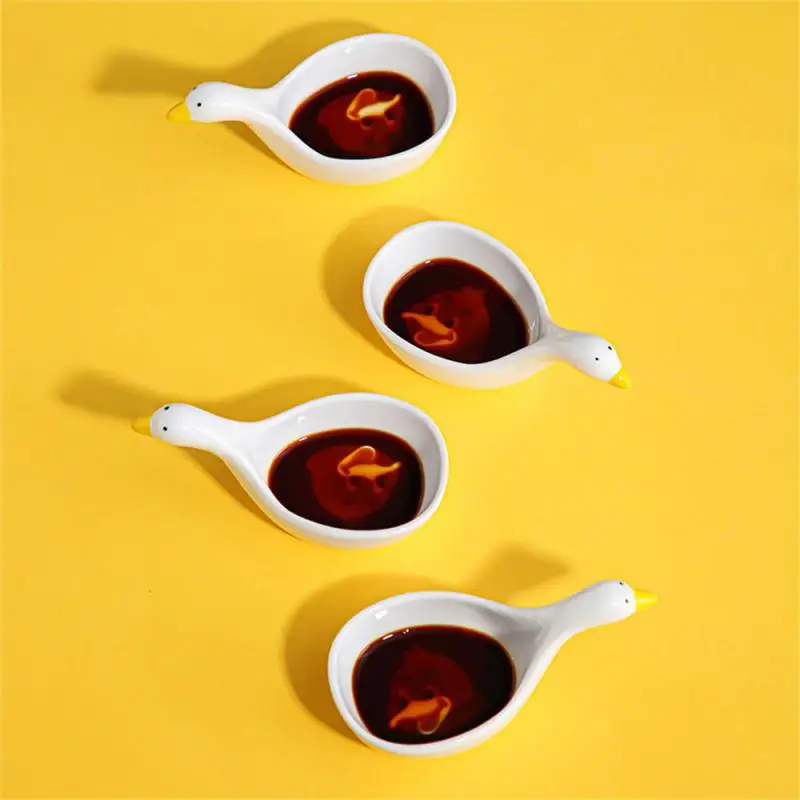 Creative Ceramic Soy Sauce Bowl Swan Duck Condiment Dish Ceramic Snack Cute Seasoning Plates Seasoning Plates Tomato Sauce Dish