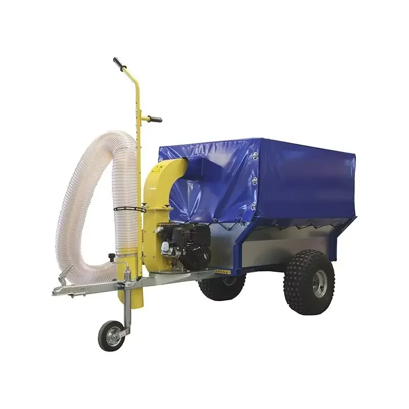 Heavy-Duty Tow-Behind Leaf Blower Gas-Powered Engine Large Collection Bag High-Suction Hose Lawn Garden Yard Debris Cleanup