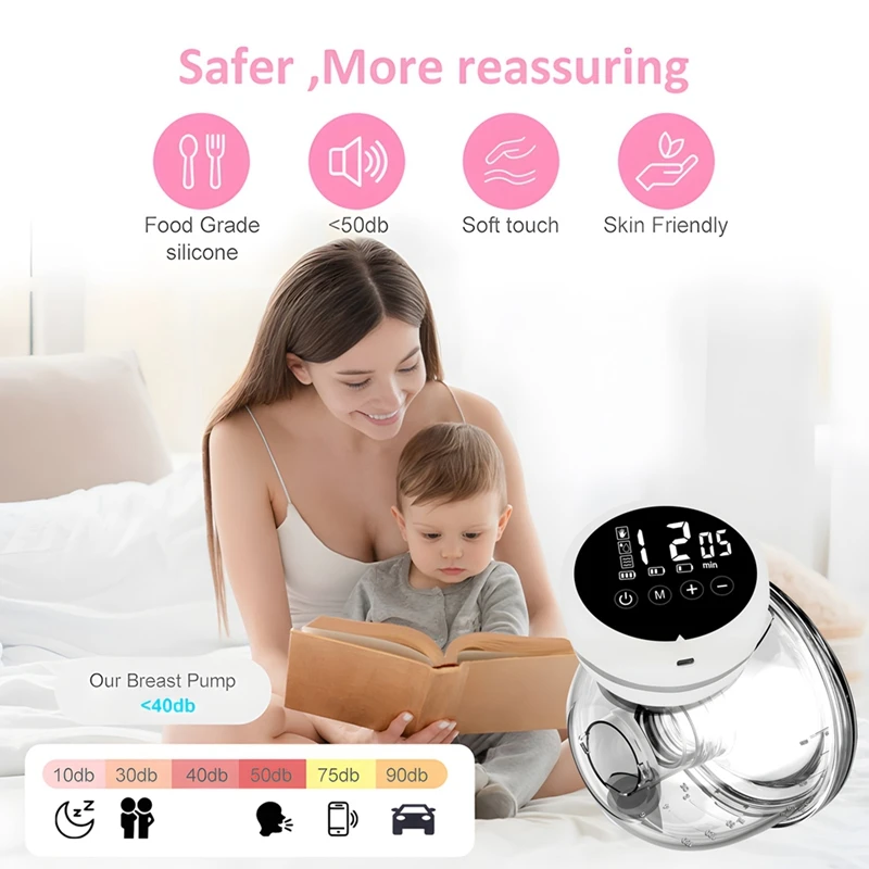 AFBC Portable Breast Pump Wearable Hands Free Electric Breast Pumps Mother Milk Extractor Comfort Breastpump