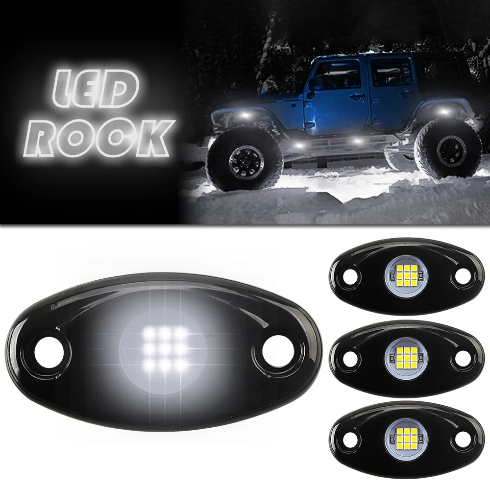 Luz LED para Automóvil, 9 LED, RGB, Luz Ambiental Exterior, Lámpara Inferior para Automóvil, para Jeep, Todoterreno, Camioneta, ATV, UTV, Bote, Lateral