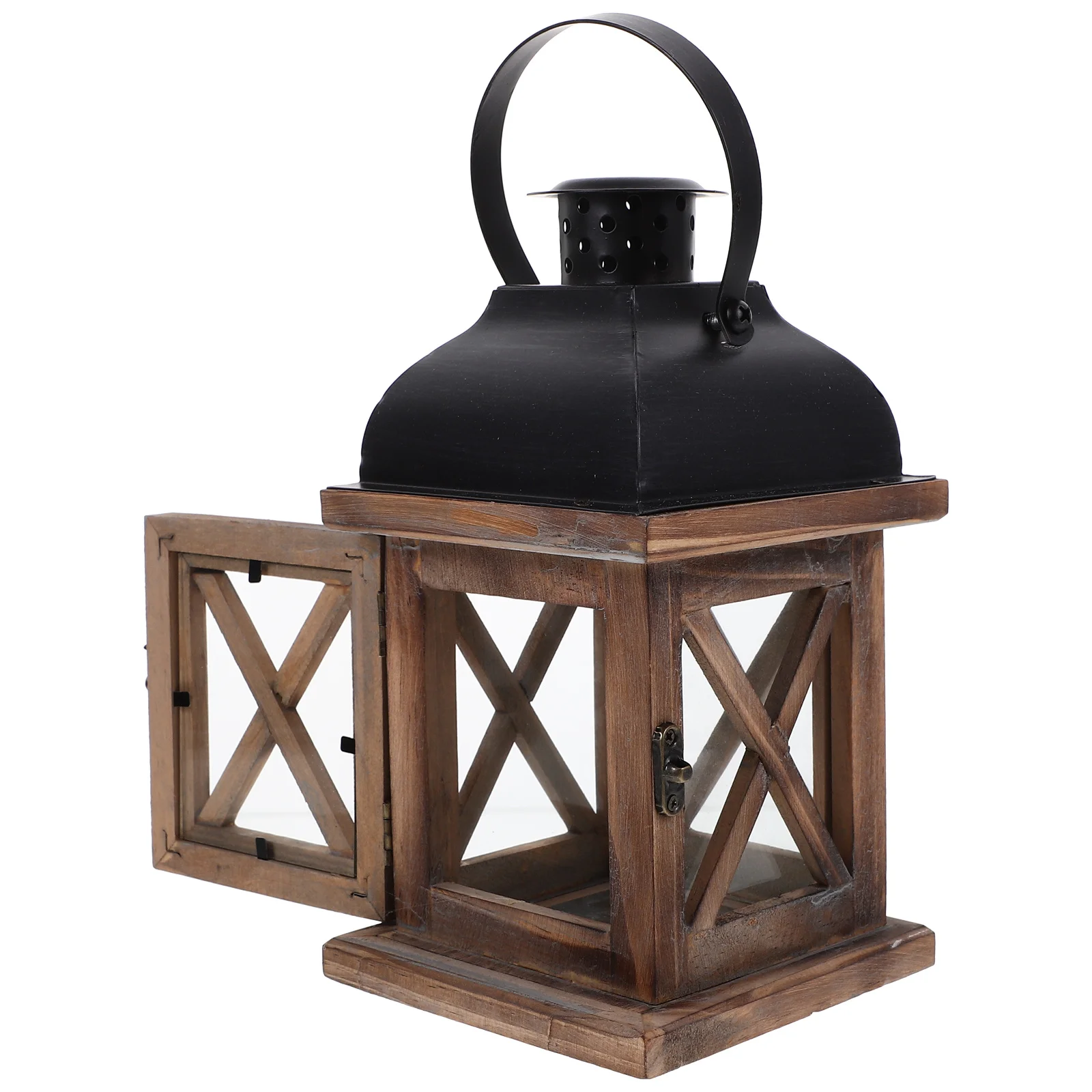 

Wooden Lantern Holder Vintage Stand Table Centerpiece Home Decor Desktop Ornament