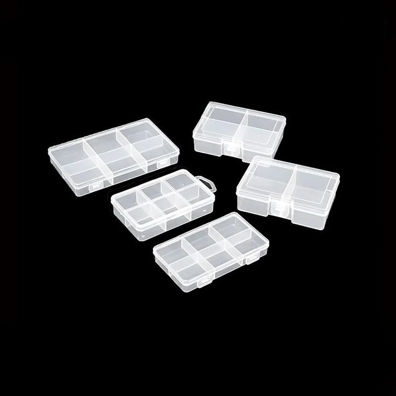 caixa-organizadora-de-plastico-transparente-com-tampa-independente-e-duas-fileiras-para-guardar-acessorios-de-nail-art-disponivel-em-versoes-com-2-4-ou-6-compartimentos