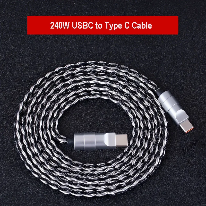

Кабель USB-C (Type-C) 0.5 м, 12-жильный, из монокристаллической меди, 8K, магнитный, для клавиатуры, короткий шнур, быстрая зарядка 240 Вт PD, кабель для передачи данных
