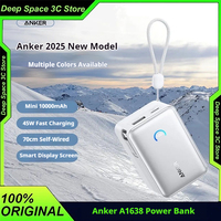 Anker A1685 45W Power Bank 10000mAh Two-Way Fast Charge Self Portable Powerbank With Cable Mobile Power For iPhone16 Pro Huawei