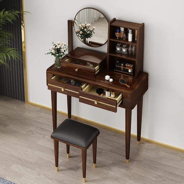 SZT-10 Wooden Dressing Table Without Mirror Makeup Vanity Set With Led And Drawers