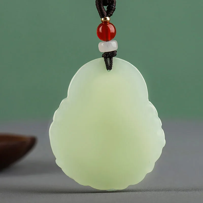 Genuine Hetian Jade Maitreya Buddha Pendant Men's and Women's Accessories