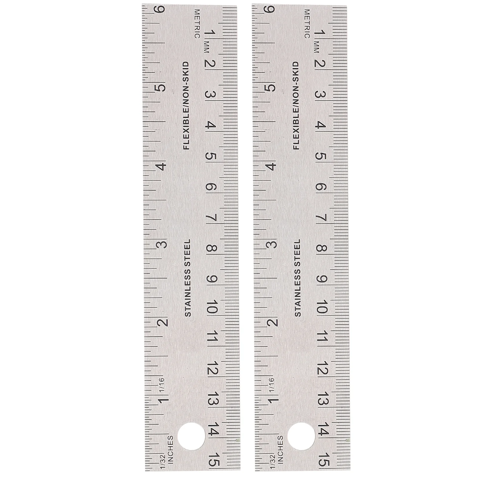 2 Pcs Cork Stainless Steel Ruler Accurate Measurement Back Rulers Backing Straight Measuring Tool Edges Drawing