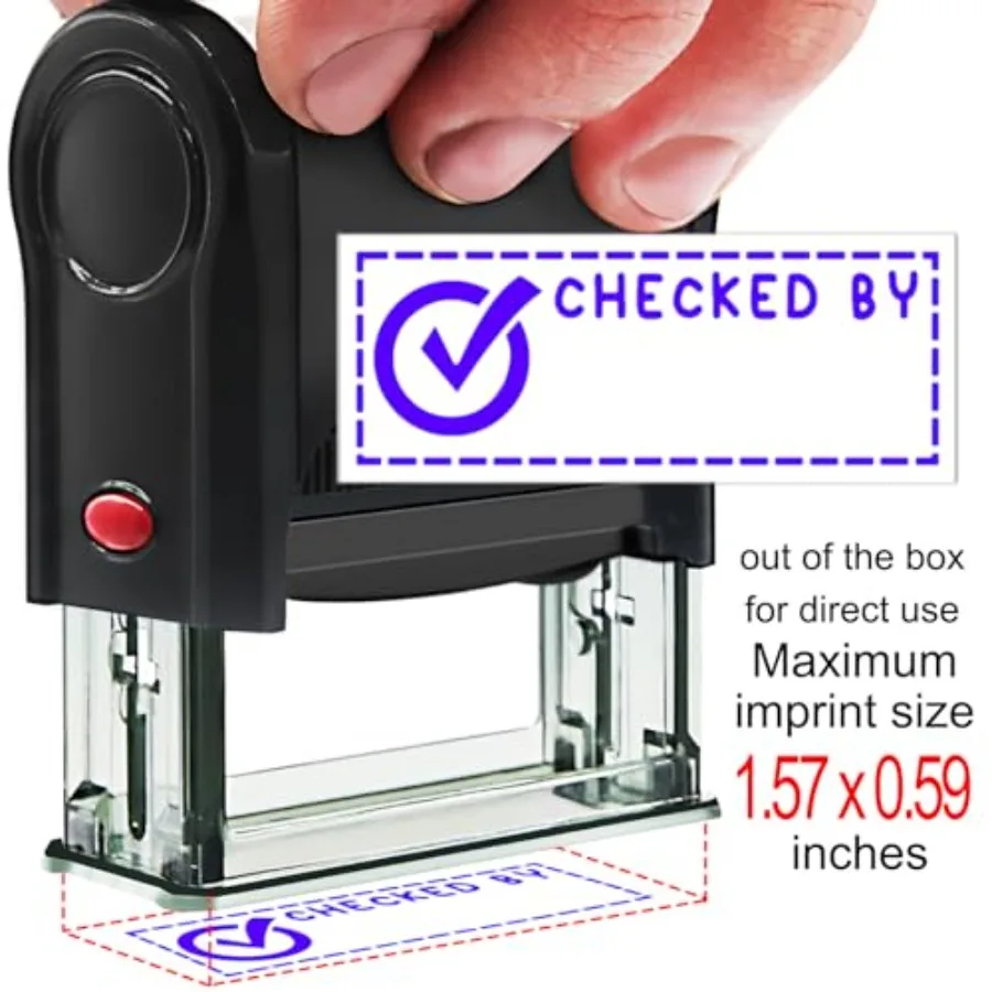 Purple Checked by Teacher Stamps for Grading, Checked by Stamps Self-Inking Personalized for Teacher Supplies, Personalized Tea
