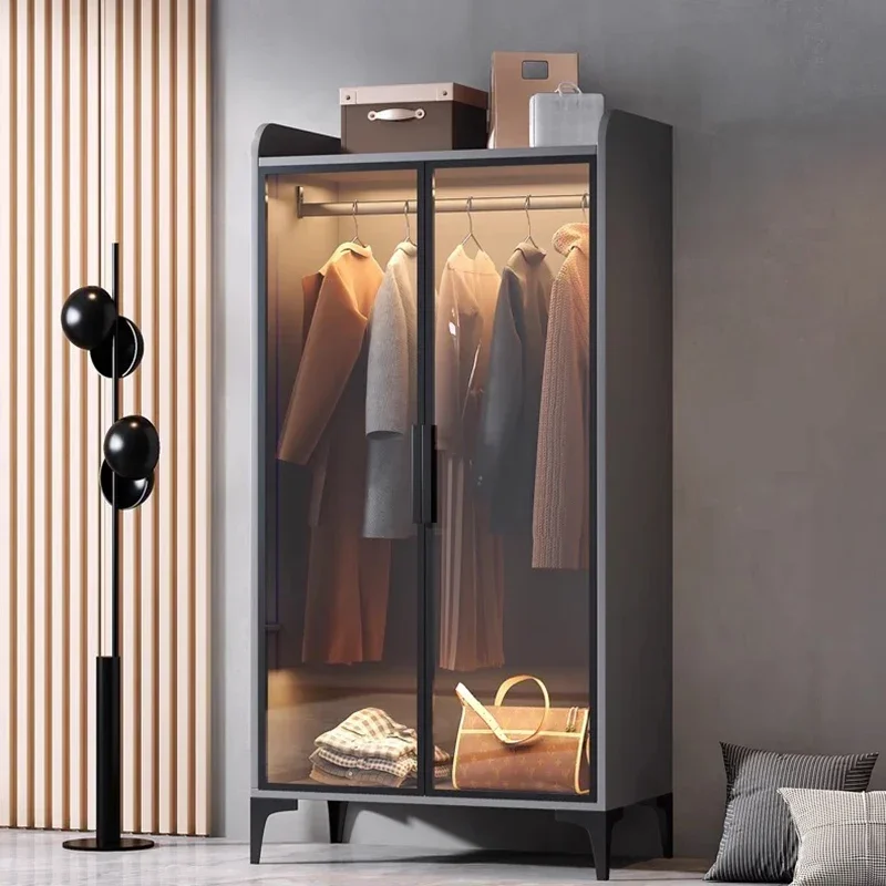 Metal Organizer Wardrobe Storage Bedroom Clothes Partitions Closet Cupboard Living Room Shelf Fabric Armario Furniture For Room