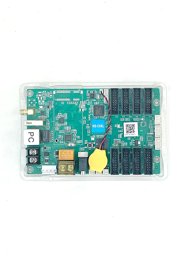 Huidu-Placa Principal Tela Eletrônica, Módulo RGB Interno, Display LED Colorido, Placa de Controle de Vídeo, Ethernet, Porta USB, WiFi, HD-C08L