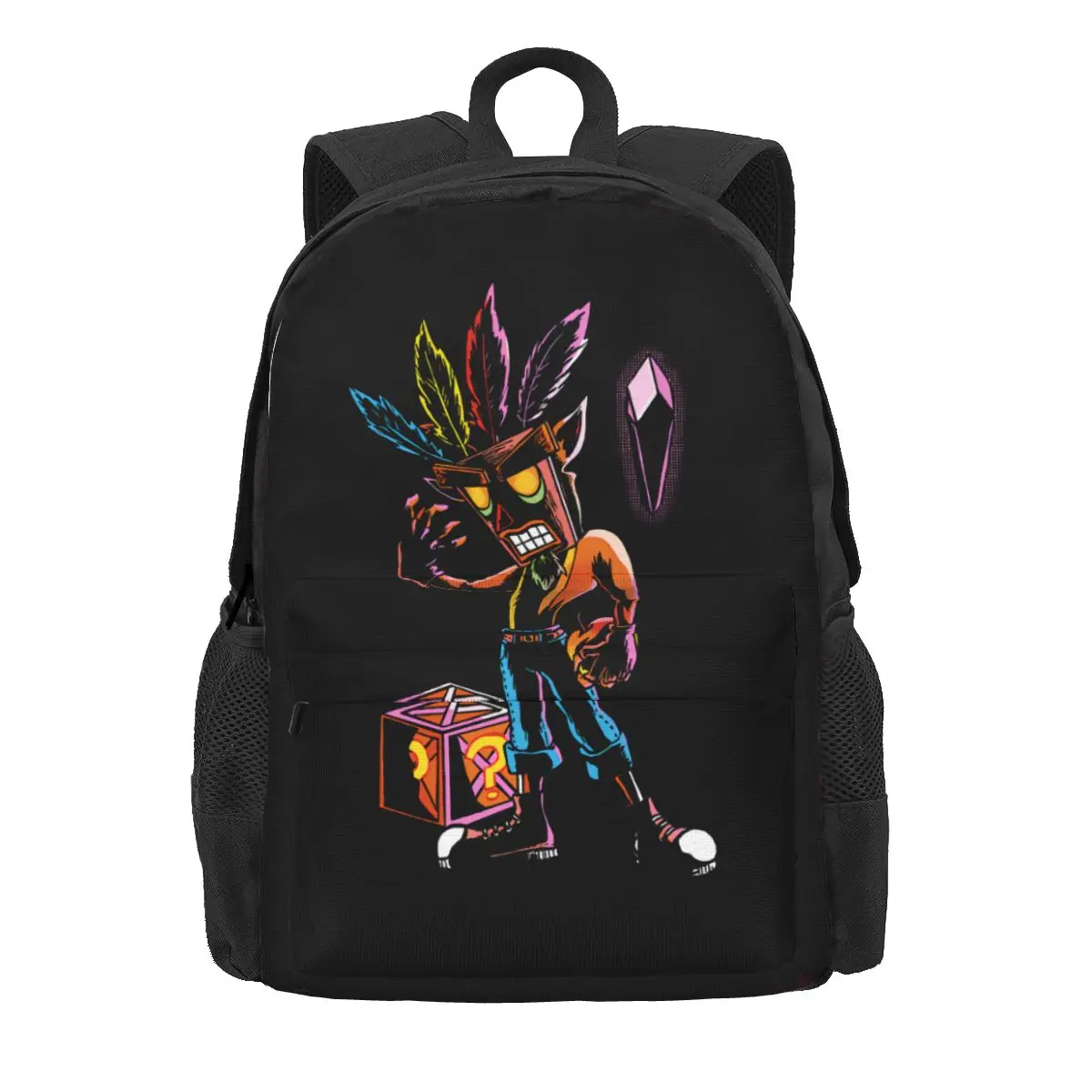 Crash Bandicoot Aku Aku Mask Large Capacity Backpack Fashion Shoe Bag Shopping Bag Large Capacity