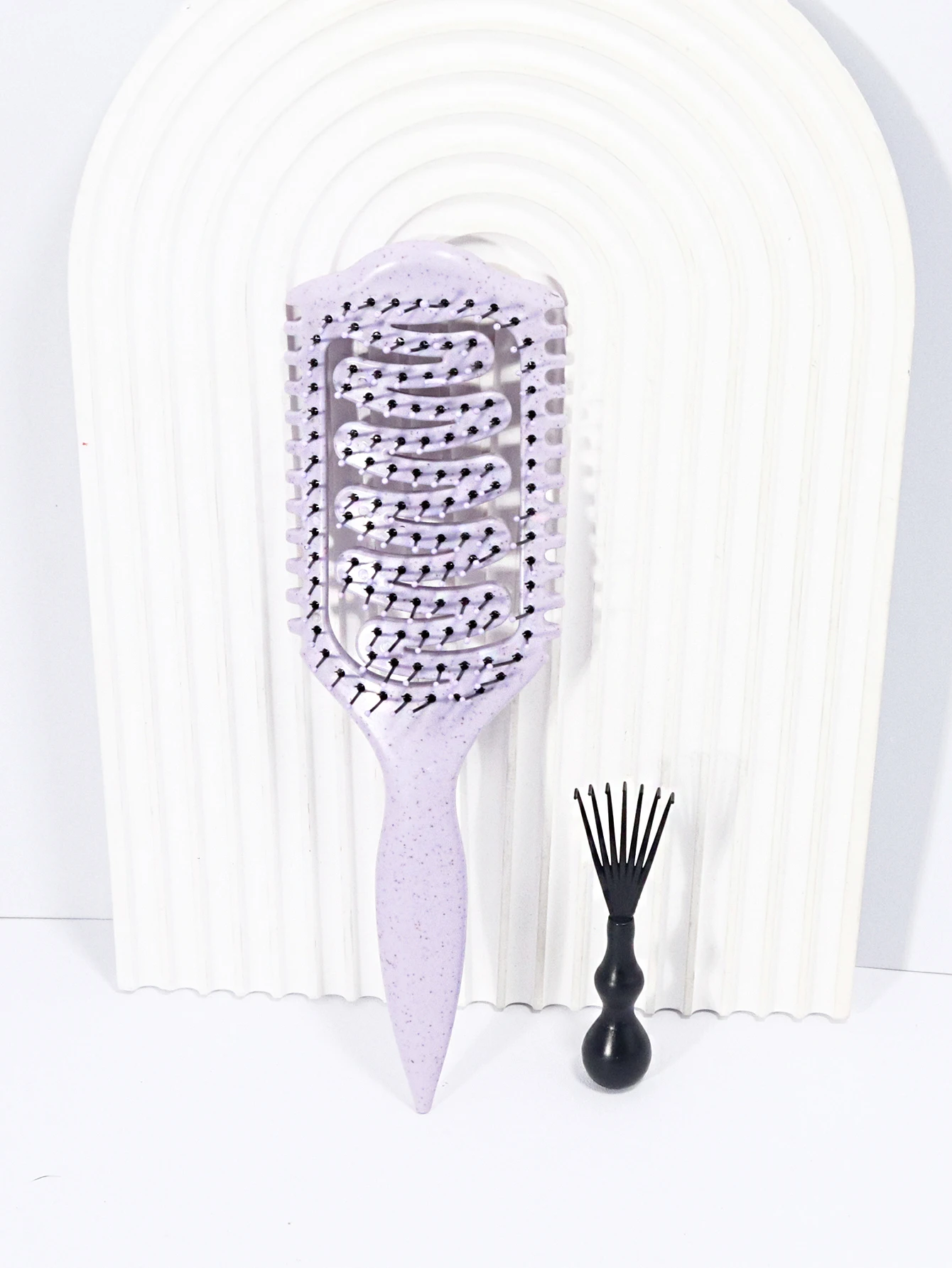2-Piece Hair Styling Brushes with Cleaning Claws