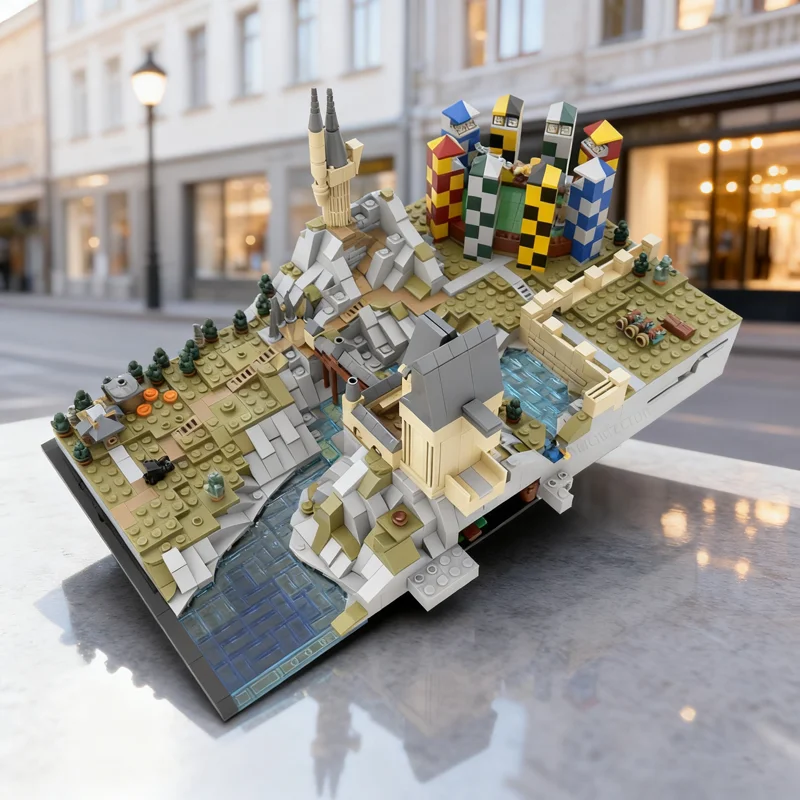 1696 Uds. MOC Castle Grounds expansión modelo de Harry arquitectura de bloques de construcción regalo de Navidad juguetes creativos Idea educativa