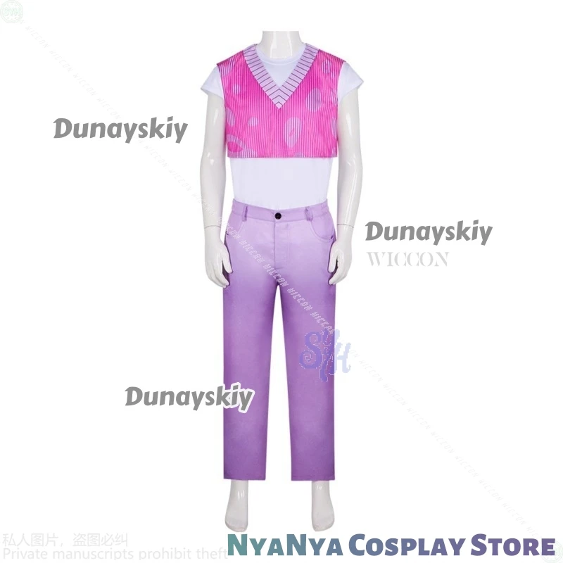 사자 보이즈 미스터리 코스프레 케이팝 데몬 아이돌 의상 반팔 상의 핑크 화이트 레오파드 프린트 Y2K 핑크 바지 할로윈 코스프레