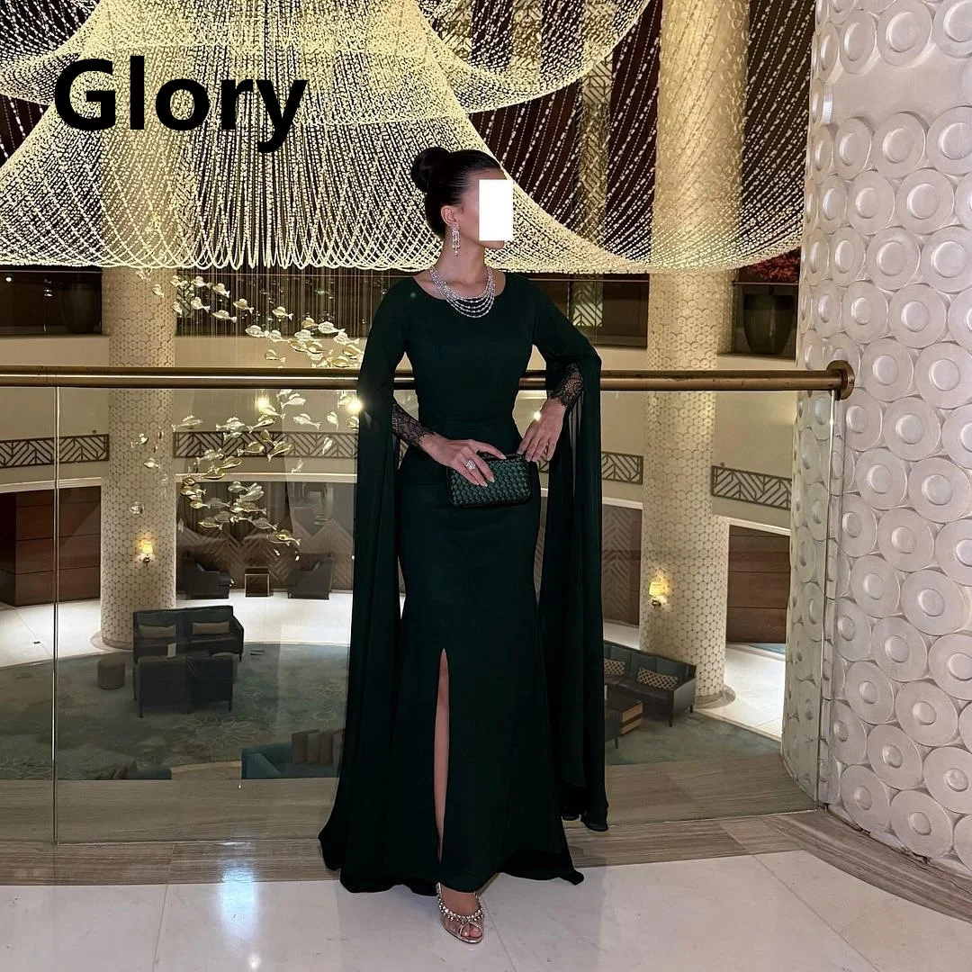 Square Neckline Evening Dresses Saudi Arabia Prom Dresses V Neck Long Sleeves Women's Formal Request Party Wedding Customized