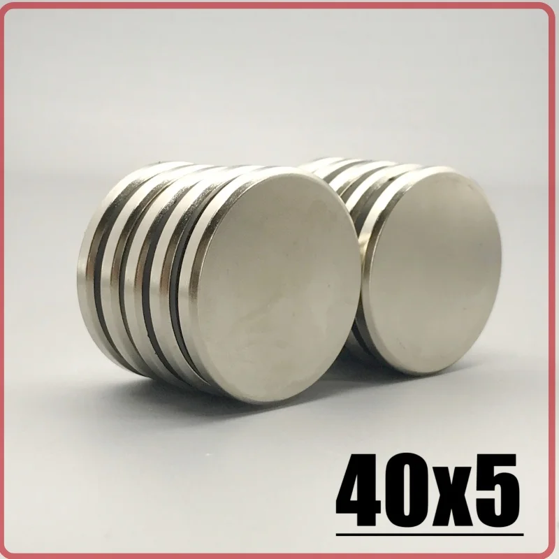 1/2/3/5/10Pcs 40x5mm N35 round Neodymium NdFeB Permanent Fridge Tool Magnet 40mm X 5mm Imanes for Durable Applications