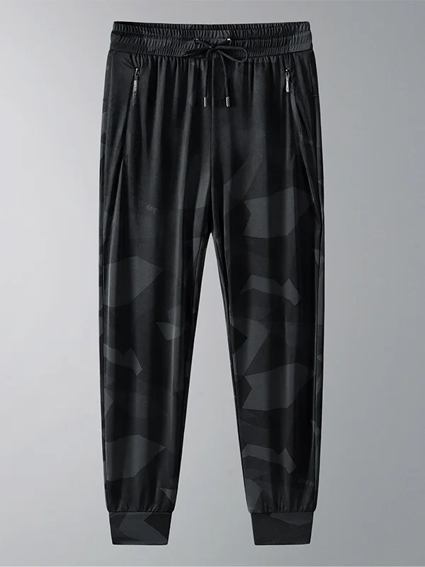 

Большие размеры, камуфляжные повседневные брюки из ледяного шелка, мужские летние тонкие длинные спортивные свободные модные облегающие брюки, высокоэластичные брюки...