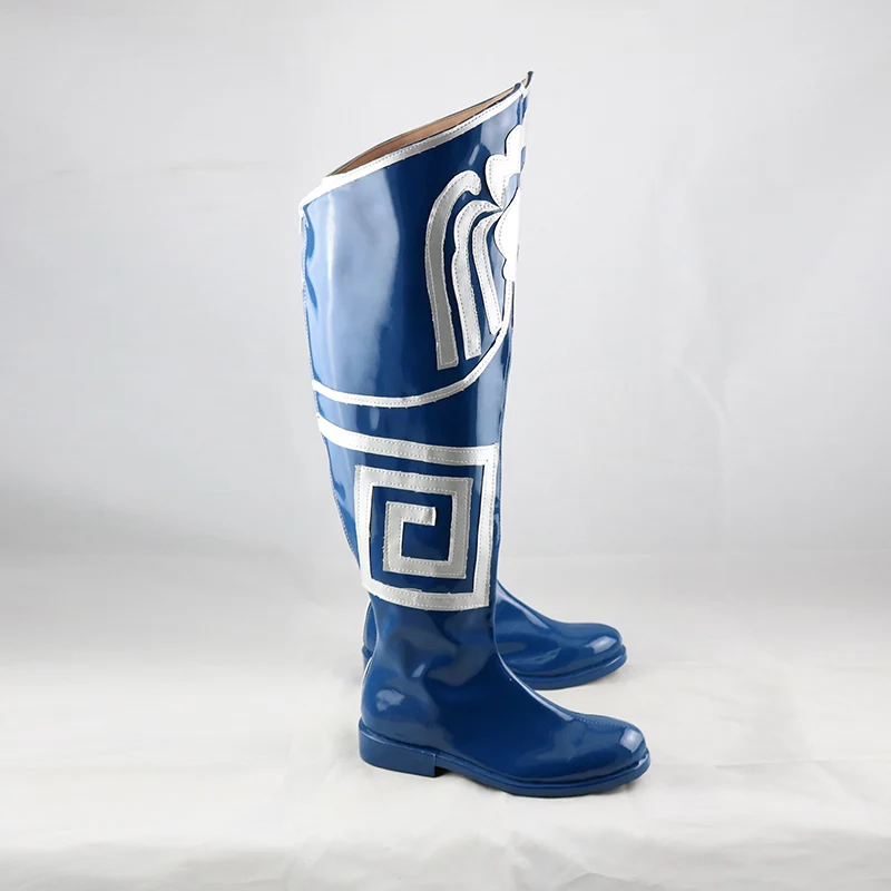 MK 9 Kitana Cosplay Kostium Buty Karnawał Halloween Niebieskie Ręcznie Robione Buty ze Sztucznej Skóry