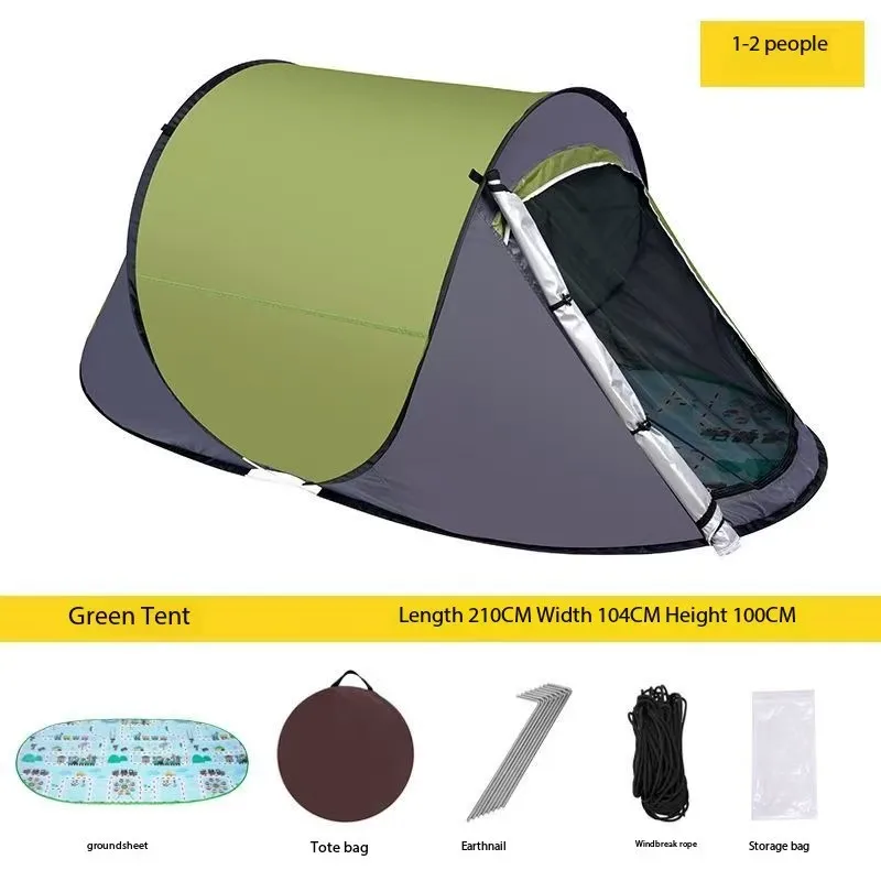 

Quick Open Wind Proof Portable Foldable Outdoor Beach Camping Sunscreen Mosquito Free Installation Coated Silver Tent