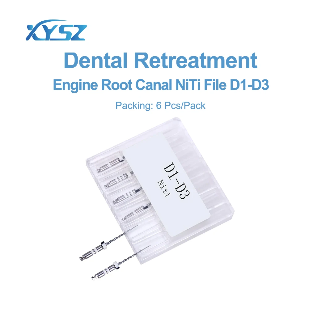 XYSZ 6Pcs/Box Dental Retreatment Engine Root Canal NiTi File Denspay D1-D3 NiTi Super D Rotary Files For Root Canal