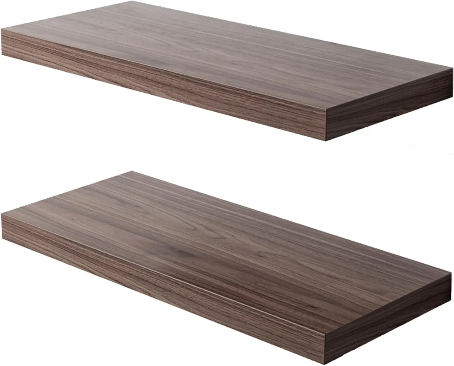

36" Floating Shelf Set of 2, Walnut, Heavy Duty Invisible Brackets, Hold 20lbs