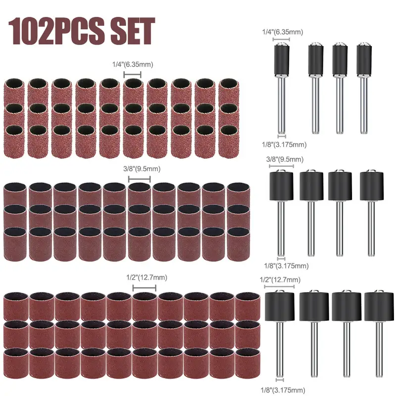 CMCP Sanding Drum Set Grit #80 #100 #120 Dremel With Sanding Mandrels Sanding Bands For Dremel Rotary Tools Abrasive Tools - Image 22