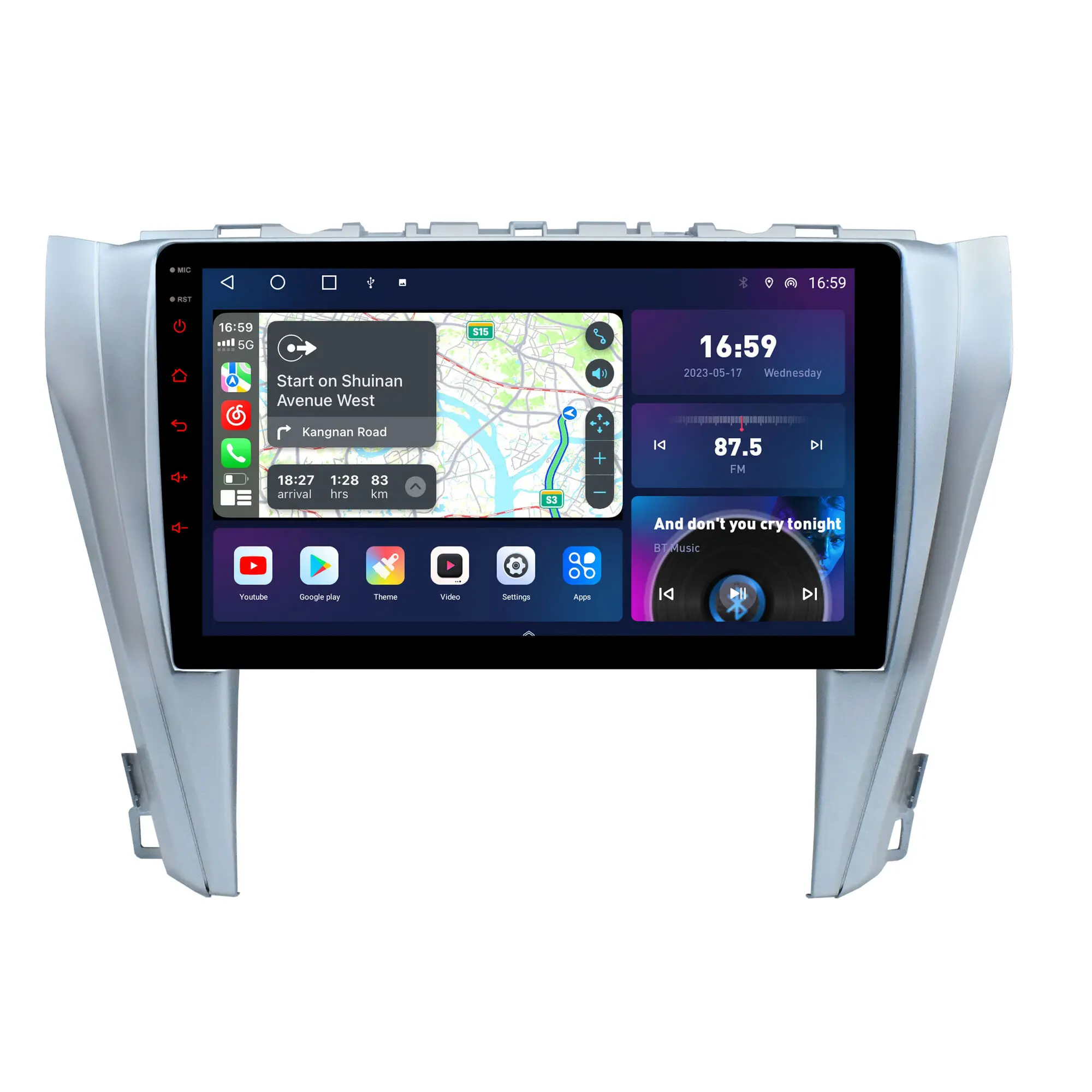 QLED 2K Android 12 8Core 8+256G GPS Player Car Multimedia For Toyota Camry XV50 XV55 2014 2015 2016 2017 2018 4G CarPlay Radio