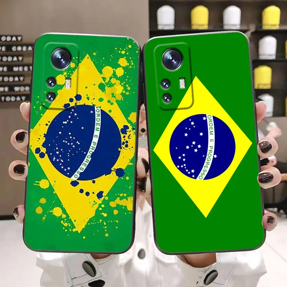 Case For Xiaomi Mi 13 12 12X 12T 11 11T 9SE 9 CC9 8SE 8 Pro Tpro Lite Plus Case Funda Cqoue Shell National Flag Of Brazil Soccer