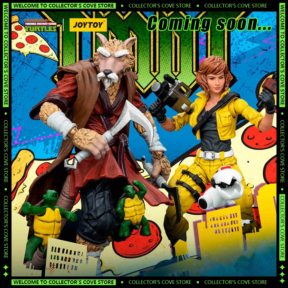 JOYTOY 1/18 Action Figure Teenage Mutant Ninja Turtles Figure Splinter&April O'NeilAnime Figures Statue Model Collection Kid Toy