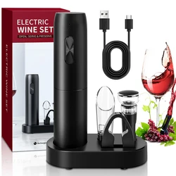 Rechargeable Electric Wine Opener Set Automatic Corkscrew Wine Openers for Beer Bottle Opener Foil Cutter Kitchen Bar Can Opener