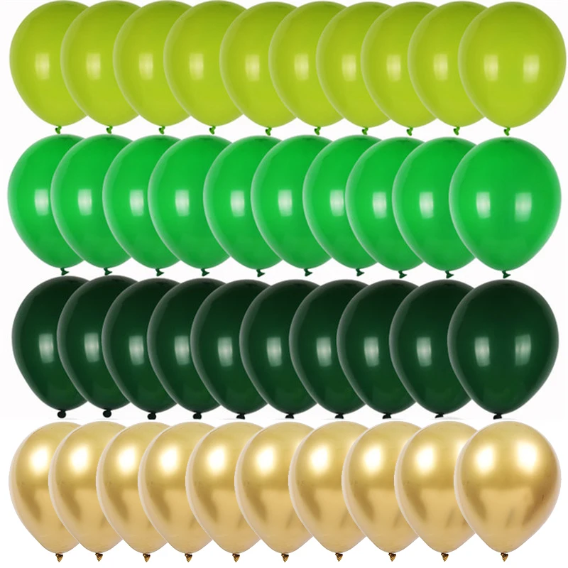 40Pcs/Set Jungle Theme Party Decorations Zestaw balonów Ciemnozielony balon Seria leśna Urodziny Impreza plenerowa Zestaw balonów Arch