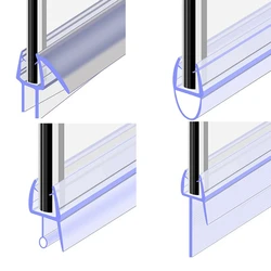 Bath Shower Screen Door Seal Strip 4-6mm Rubber Glass Door Weatherstrip Portable Up to 30mm Window Glass Accessories Household
