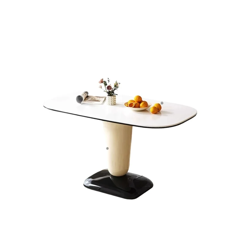 LMM Slate Dining Table White French Cream Candy Long Dining Table