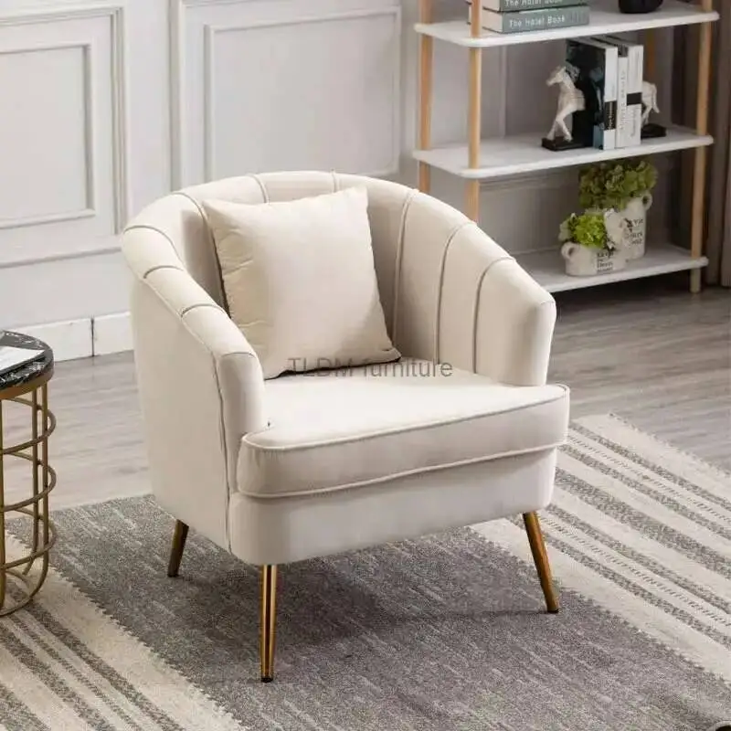

Room Minimalist European Chairs Fabric Living Living Room Furniture Modern Velvet Armchair Single Sofa Luxury Soft Cushion Chair