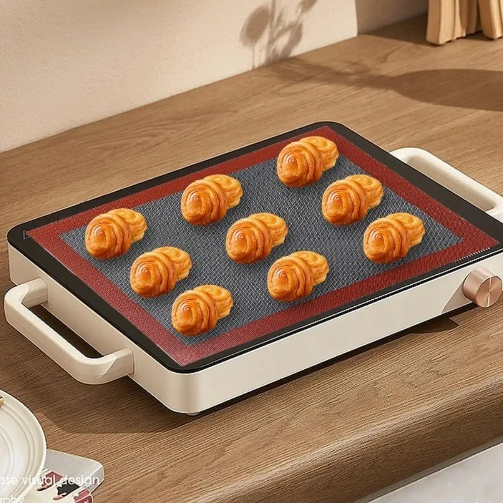 30X40cm Portable Breathable Baking Tray Pads Silicone High Temperature Resistant Grill Mat Hollow Oven Cooking Accessories