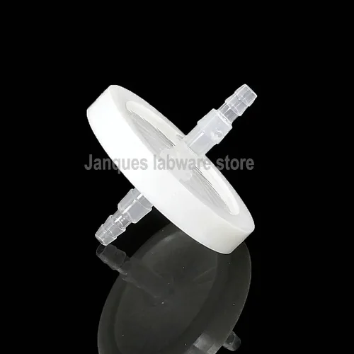 Imagen 1 del producto Filtro de aire de precisión tipo disco de laboratorio, 50mm, membrana de PTFE de 0,22 um, conexión de diámetro de 4mm, utilizado para máquina de succión de máquina de fabricación de oxígeno