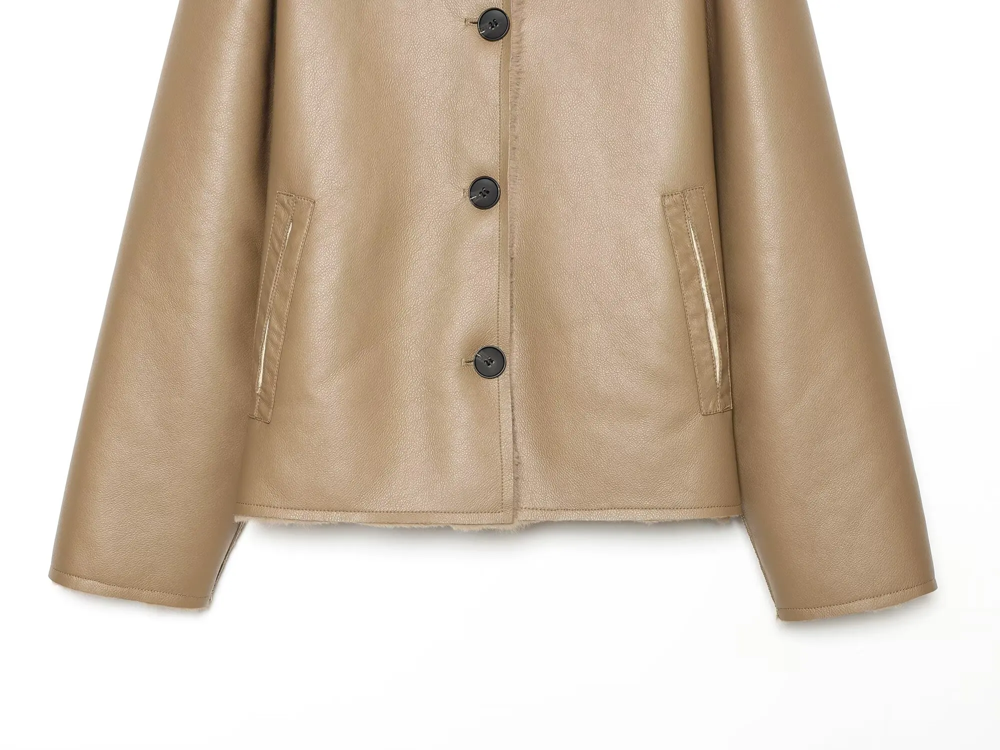 KONDALA Damen Vintage Chic Kunstpelz- & Lederjacke Elegante Doppelseitige Wendbare Jacke 2026 Herbst Winter Pendler-Freizeitmantel – Detail 9